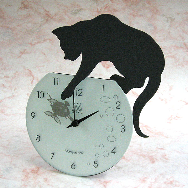 【アルティ・エ・メスティエリ】猫の置き時計（Tommy）