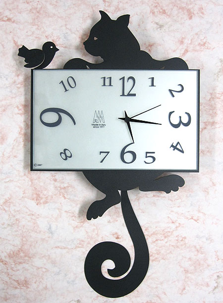 【アルティ・エ・メスティエリ】猫の掛け時計（Kat）